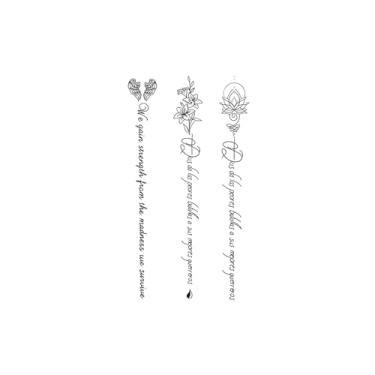 Imagem de Tatuagens legais, asas, flor de lótus, frase em inglês, tatuagens de asas, resiliência, resistente à água, aparência de tatuagem real, dura de 1 a 2 semanas,18 x 11 cm