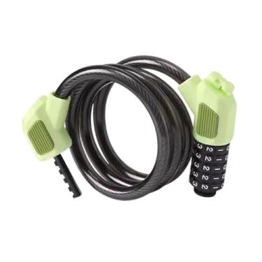 Imagem de YIJU 5 dígitos Código de bicicleta Bloqueio de cabo Lightweight Cable Lock Senha à para andar de pilotagem, Verde