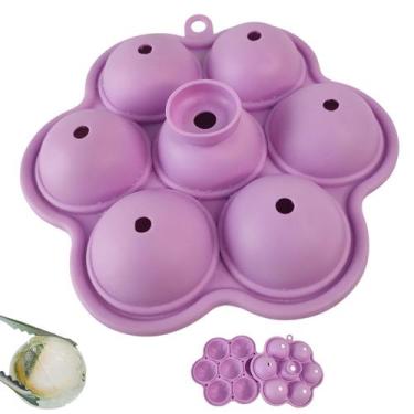 Imagem de Forma de Gelo Esfera Bandeja Silicone Flexivel Drink Bebida Coquetel C