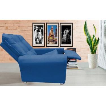 Imagem de Poltrona Reclinavel Sala De Estar Astra Amamentação - Bl Decor, Azul