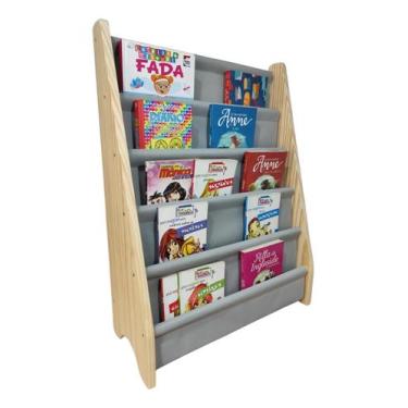 Imagem de Estante De Livro Infantil Montessoriano Madeira 5 Bolsos - Emi Móveis,