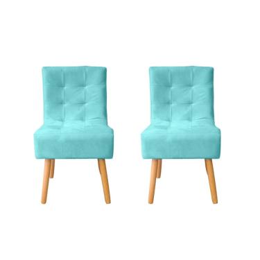 Imagem de Kit 2 Cadeiras de Jantar Reforçada Decorativa Liz Suede