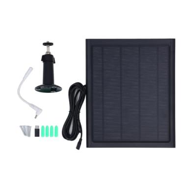 Imagem de Painel Solar 6 W para Câmera de Segurança Ao Ar Livre, IP66 Water Proof Camera Painel Solar Com Micro USB e USB C Port, Montagem Ajustável 360 ° (CSP6W-T-B)