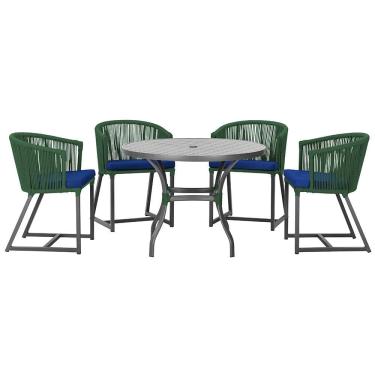Imagem de Mesa com 4 Cadeiras de Jantar Roma 100cm e Noronha em Aluminío
