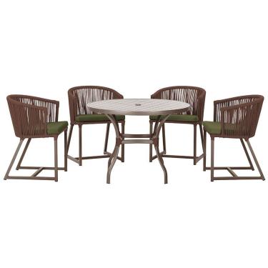 Imagem de Mesa com 4 Cadeiras de Jantar Roma 100cm e Noronha em Aluminío
