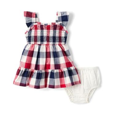 Imagem de The Children's Place Vestido casual sem mangas para bebês meninas e recém-nascidos, Gingham americano, 9-12 Meses