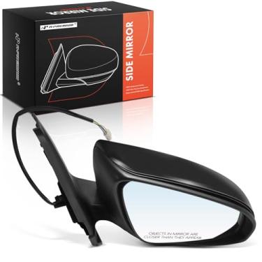 Imagem de A-Premium Espelho retrovisor traseiro externo preto dobrável manual do passageiro - Compatível com Toyota Yaris 2012 2013 2014