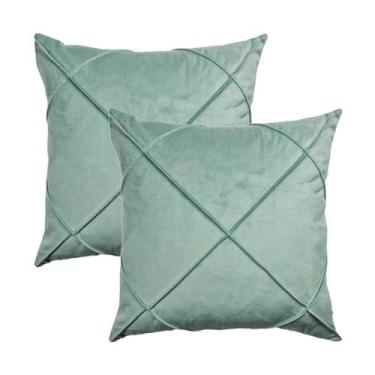 Imagem de Kit 2 Capas para Almofada Drapeada em Veludo Quadrada 43x43 com Enchim