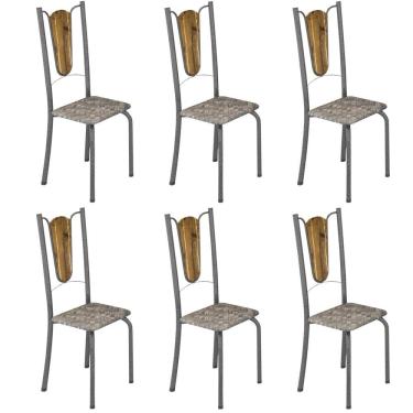 Imagem de Kit 6 Cadeiras Tubulares Júlia Soma Móveis Prata/cisal