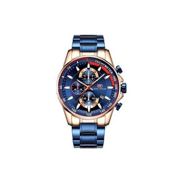 Imagem de Relógio Minifocus Mf0218g à Prova D' Água Azull-Douradora