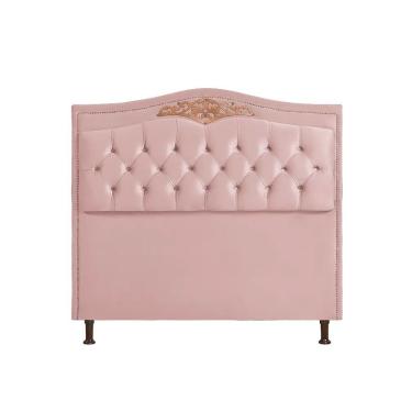 Imagem de Cabeceira Cama Box Queen 1,60 Estofada Luxor Rose Holanda Plus Star Confort Rose