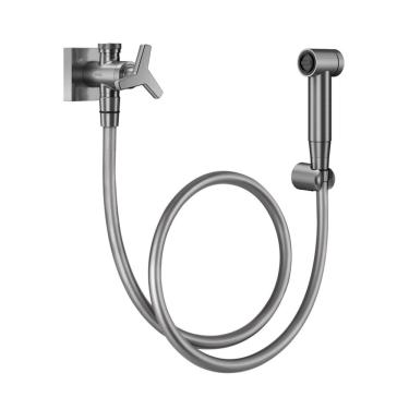 Imagem de Ducha Higiênica Docol City 876970 Com Registro E Derivação Grafite Escovado