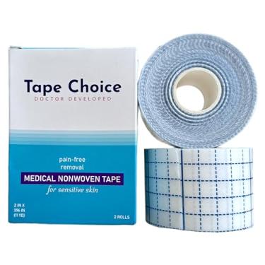 Imagem de TapeChoice Rolo De Fita Adesiva Não Tecida, Bandagens Respiráveis, Bandagem Coesiva, Película Protetora Elástica (2" X 11 Jardas)