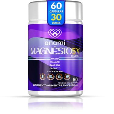 Imagem de Magnésio 5x Malato, Taurato, Bisglicinato, Cloreto | 60 Cáps
