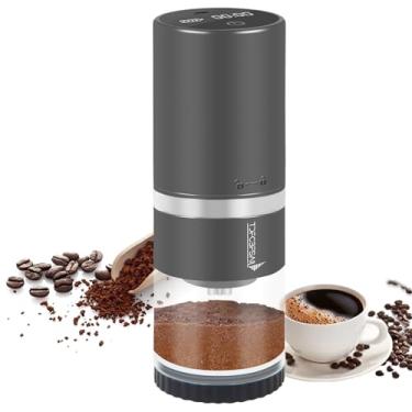 Imagem de TDFCBFSAIL Moedor De Café Elétrico Portátil, Cônico, Aço Inoxidável, Com 45 Ajustes, Recarregável, Display Led, Para Casa, Viagens, Camping E Escritório - Titânio