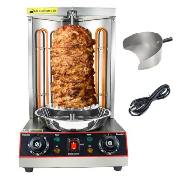 Imagem de Generic Máquina De Grelha Elétrica Para Shawarma Yookten, Doner Kebab 3000 W, Espeto Giratório Vertical, Assador Frango Em Aço Inoxidável Com Bandeja Coletora Carne, Prata