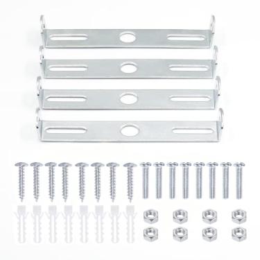 Imagem de ZOWZEA Kit Com 4 Suportes Quadrados Universais Para Montagem De Luminárias, Placa Teto 4,1" E Barra Transversal Parede Lustre, Iluminação Externa Etc. (105 X 18 Mm)