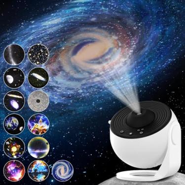 Imagem de MARKX Projetor De Estrelas Galaxy Light Para Quarto, Decoração Sala Planetário Com 13 Discos Filme, Luminária Teto Espacial, Noite Crianças, Adulto, Festa, Presente Natal