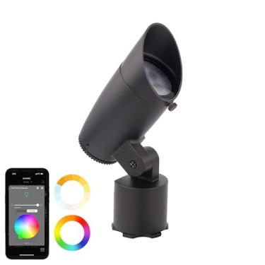 Imagem de WAC Lighting Iluminação Led Colorscaping 12V Com Aplicativo Inteligente, Controlável Por Aplicativo, Mudança De Cor Rgbww E Destaque Branco Ajustável, Holofote 15W, Ângulo Feixe Ajustável Em Preto
