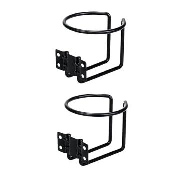 Imagem de Uvbws 2 suportes universais para bebidas, porta-copos, anel de revestimento preto, adequado para barco, caminhão, trailer, trator, exterior, balanço de madeira