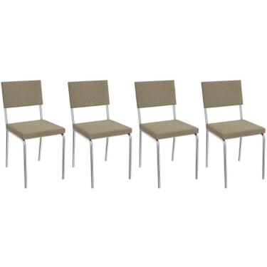 Imagem de Kit 4 Cadeiras de Cozinha Zaria 2C128 4 Un Cromado/Boucle Fendi A057 - Kappesberg