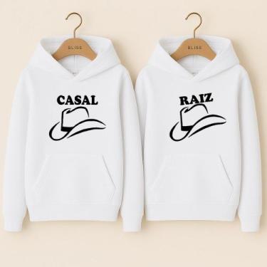 Imagem de Moletom Casal Raiz Canguru Blusa De Frio Com Capuz Combinados Namorado