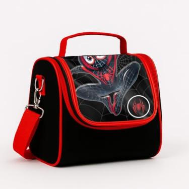 Imagem de Lancheira Térmica Escolar Infantil Juvenil Transversal Bolsa Aranha Masculino Menino Cristal Grande Impermeavel Isolada Passeio