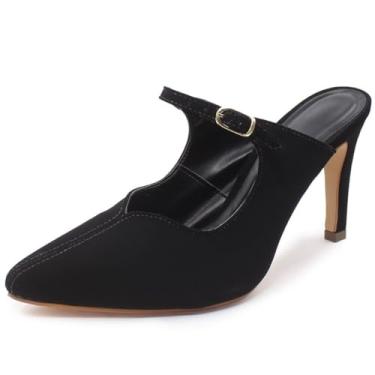 Imagem de Scarpin Mule Re&Ton Confortável Salto Alto Moderno SC15 (Preto, BR, Adulto, Numérico, 38)