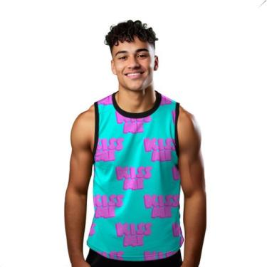 Imagem de Camiseta Regata Verão Estilo Moda Praia Kiss Me Rosa Cartoon Pink 1171