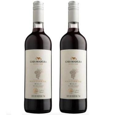Imagem de Kit 2 Un Suco de Uva Varietal Tinto Integral Merlot Casa Madeira 750 m