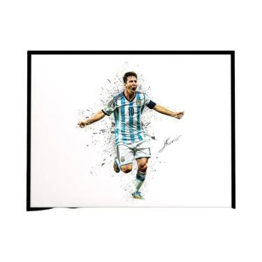 Imagem de Lionel Messi Mbappé Neymar Abstrato Aquarela Atleta Pintura Em Tela Ar