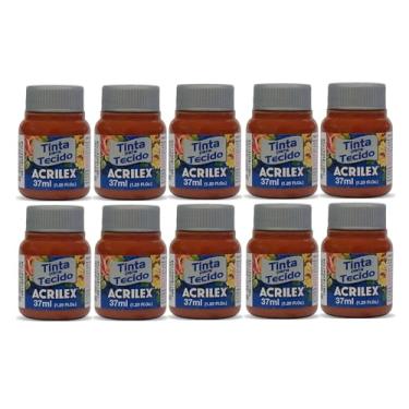 Imagem de Tinta Para Tecido Fosca Acrilex 37ml 10 Unidade Artesanato Fixação Frio Alta Cobertura – Fixação a Frio e Alta Cobertura Com Acabamento Fosco, Este Kit É A Escolha Perfeita Para Quem Busca Qualidade (Cerâmica 506)
