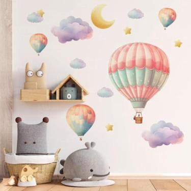Imagem de Papel de Parede Balão Infantil Lavável Criativo Seguro Parede Quarto Menina Menino Bebê Área Kids Fácil Aplicação