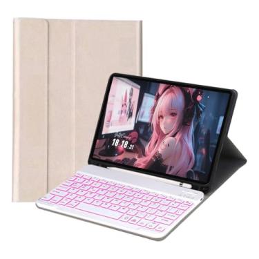 Imagem de Capa Para Tablet Com Teclado Bluetooth Para Samsung Tab A7 10.4 Polegadas (Ouro, Teclado retroiluminado)