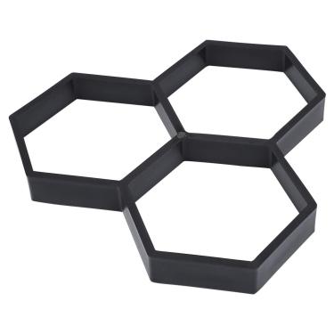 Imagem de Moldes e formas de concreto, moldes de pavimentação para concreto, pavimentador de pedra de passo reutilizável DIY moldes de pavimentação de passarela moldes hexagonais para gramado, pátio, jardim, modo 4, 35 x 35 cm