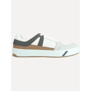 Imagem de Tênis Calvin Klein Jeans Masculino Baixo Palito Layers Bicolor Branco,