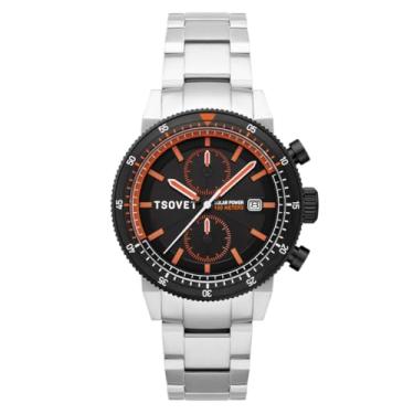 Imagem de Tsovet Relógio masculino 42 mm SLR Fw42 Japão movido a energia solar com pulseira de aço inoxidável sólido TS-4005, Laranja, Slr Fw42 Japão alimentado por energia solar
