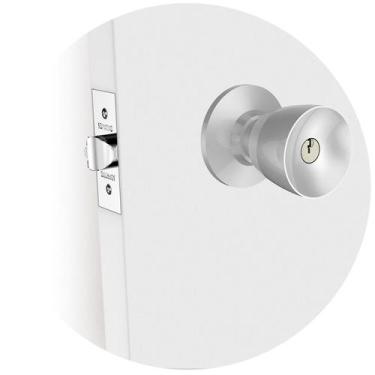 Imagem de Fechadura para Porta Divisória Cilíndrica Tulipa 90mm Inox Escovado So