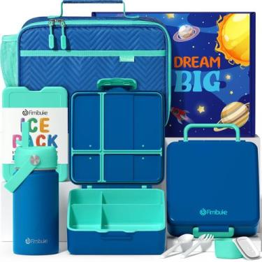 Imagem de Conjunto de lancheira Fimibuke Kids com bolsa, garrafa de água e utens