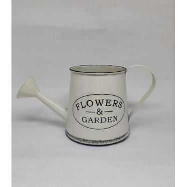 Imagem de Vaso Regador Decoração Metal Flowers Garden Arranjo Bege