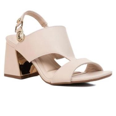 Imagem de Sandália F Salto Bloco C/ Detalhe Metalizado Bebecê T6099102-Feminino