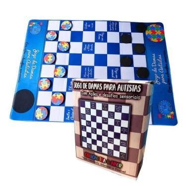 Imagem de Jogo Damas Sensorial Desafios Cognitivos Ferramenta Lúdica - Coleção T