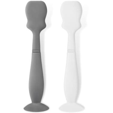 Imagem de 2 Pack Baby Diaper Cream Brush, Diaper Cream Spatula Applicator Silicone Baby Butt Paste Spatula for Babies, Newborn (Gray, White)