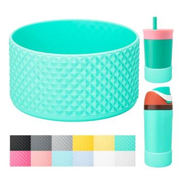 Imagem de Bluwing Bota protetora de silicone para garrafa de água infantil Owala 14/453.6 g, capa de silicone para Stanley Tumbler 567.0-1,134.0 g, HydroFlask 340.2-680.4 g (verde menta)