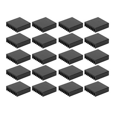 Imagem de Hyuduo 20pcs Black Mini Aluminium Dissipando Dissipadores de Calor, 20 X 20 X 6 Mm, para Chips para PC, Fontes de Alimentação IC, Com Ampla Aplicação Em Equipamentos de (Sem de apoio)