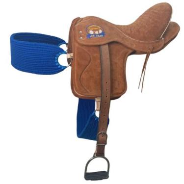 Imagem de Sela Semi Porfissional Para Vaquejada Cavalo Em Couro Marrom - selaria