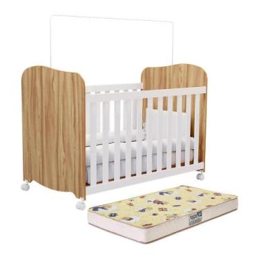 Imagem de Berço Americano Uli com Colchão Supreme - Móveis Peroba, Branco Brilho