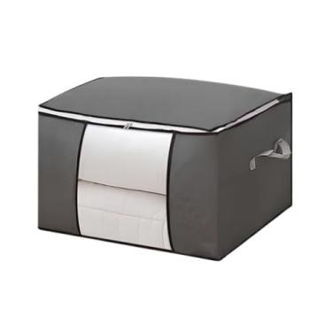 Imagem de Saco Organizador Multiuso Grande 55x38x20cm, Cinza, Zíper Duplo e Alças Roupas, Brinquedos, Edredons