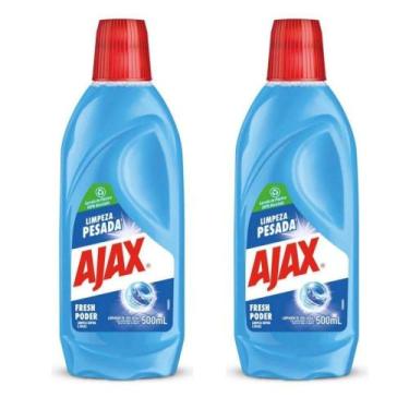 Imagem de Kit 2 Limpador Diluível Ajax Fresh Blue Limpeza Pesada 500ml