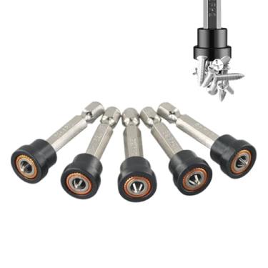 Imagem de Teursa Conjunto de 5 peças TEURSA ® Conjunto de parafusos magnéticos premium para drywall - brocas PH2 para placa de gesso - Broca de posicionamento de haste hexagonal - Instalação fácil de drywall